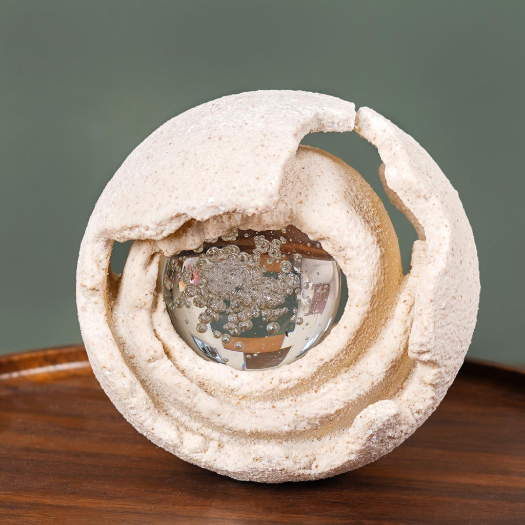 Crystal Ball Textured Sculpture Nestasia