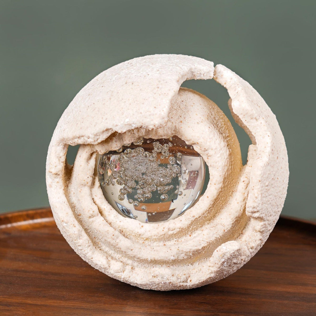 Crystal Ball Textured Sculpture Nestasia