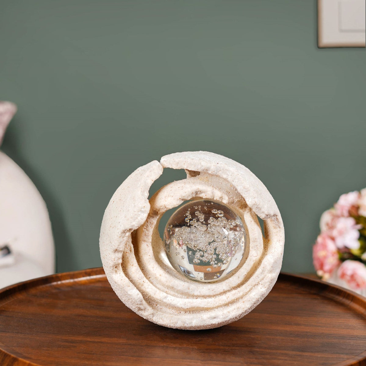 Crystal Ball Textured Sculpture Nestasia