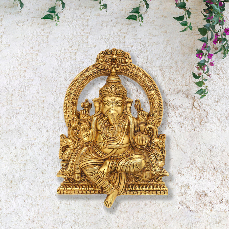 Brass Ganesha Wall Hanging (11.5 Inch) Vedansh Craft