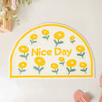 Yellow Flowers Semicircle Rug Nestasia