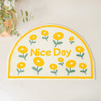 Yellow Flowers Semicircle Rug Nestasia