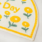 Yellow Flowers Semicircle Rug Nestasia