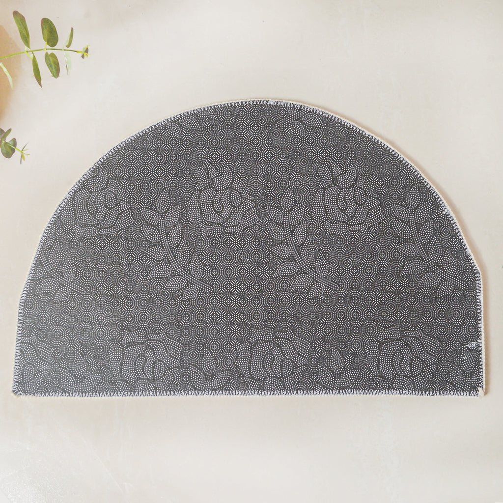 Yellow Flowers Semicircle Rug Nestasia