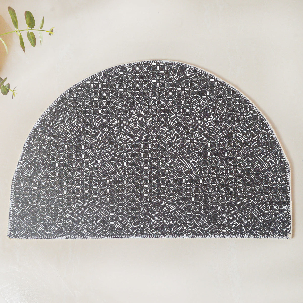 Yellow Flowers Semicircle Rug Nestasia