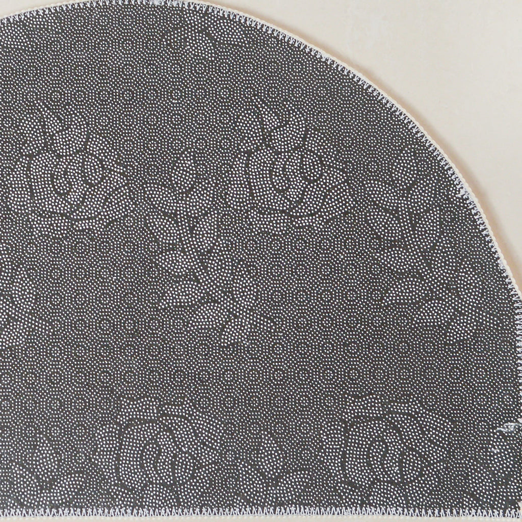 Yellow Flowers Semicircle Rug Nestasia