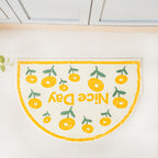 Yellow Flowers Semicircle Rug Nestasia