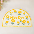 Yellow Flowers Semicircle Rug Nestasia