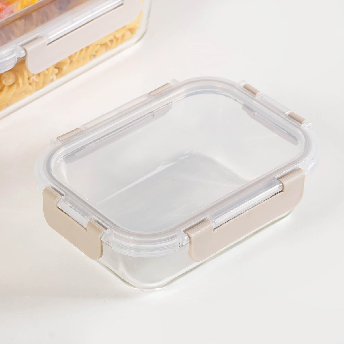 Nestro Leakproof Food Storage Box Set Of 5 Beige XS 185ml S 370ml M 600ml L 1000ml XL 1500ml Nestasia