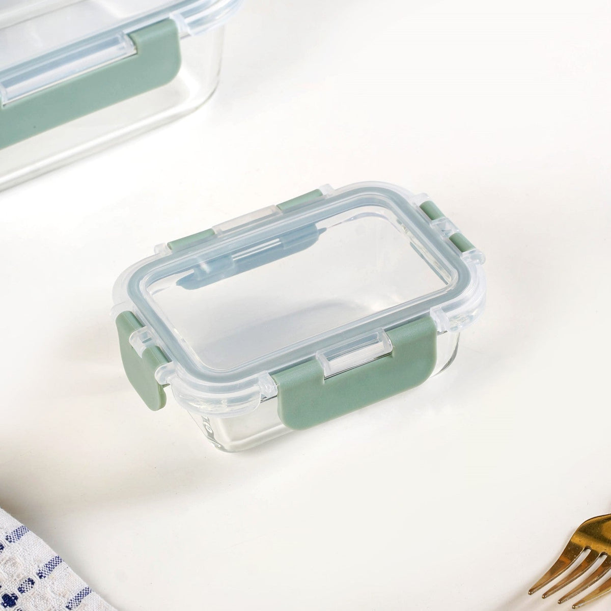 Nestro Airtight Food Storage Box Set Of 5 Green XS 185ml S 370ml M 600ml L 1000ml XL 1500ml Nestasia