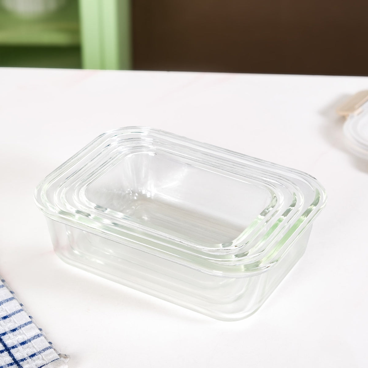 Nestro Lunch Box For Office Set Of 3 Beige S 370ml M 600ml L 100ml Nestasia