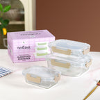 Nestro Lunch Box For Office Set Of 3 Beige S 370ml M 600ml L 100ml Nestasia