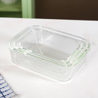 Nestro Leakproof Rectangular Food Storage Box Set Of 3 Beige S 600ml M 1000ml L 1500ml Nestasia