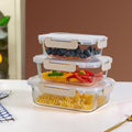 Nestro Leakproof Rectangular Food Storage Box Set Of 3 Beige S 600ml M 1000ml L 1500ml Nestasia