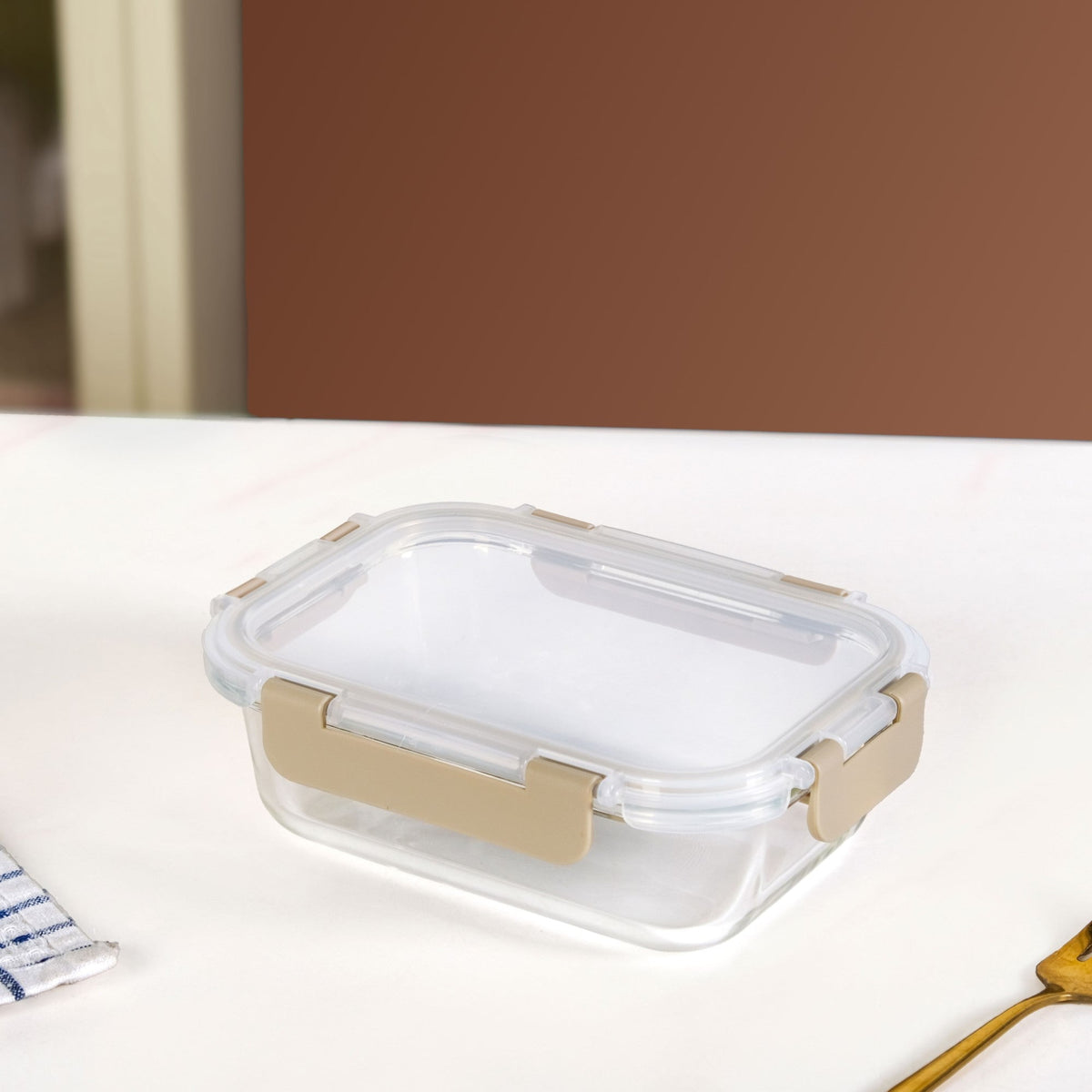 Nestro Leakproof Rectangular Food Storage Box Set Of 3 Beige S 600ml M 1000ml L 1500ml Nestasia