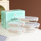 Nestro Microwave Safe Stackable Food Storage Box Set Of 4 Beige S 370ml M 600ml L 1000ml XL 1500ml Nestasia