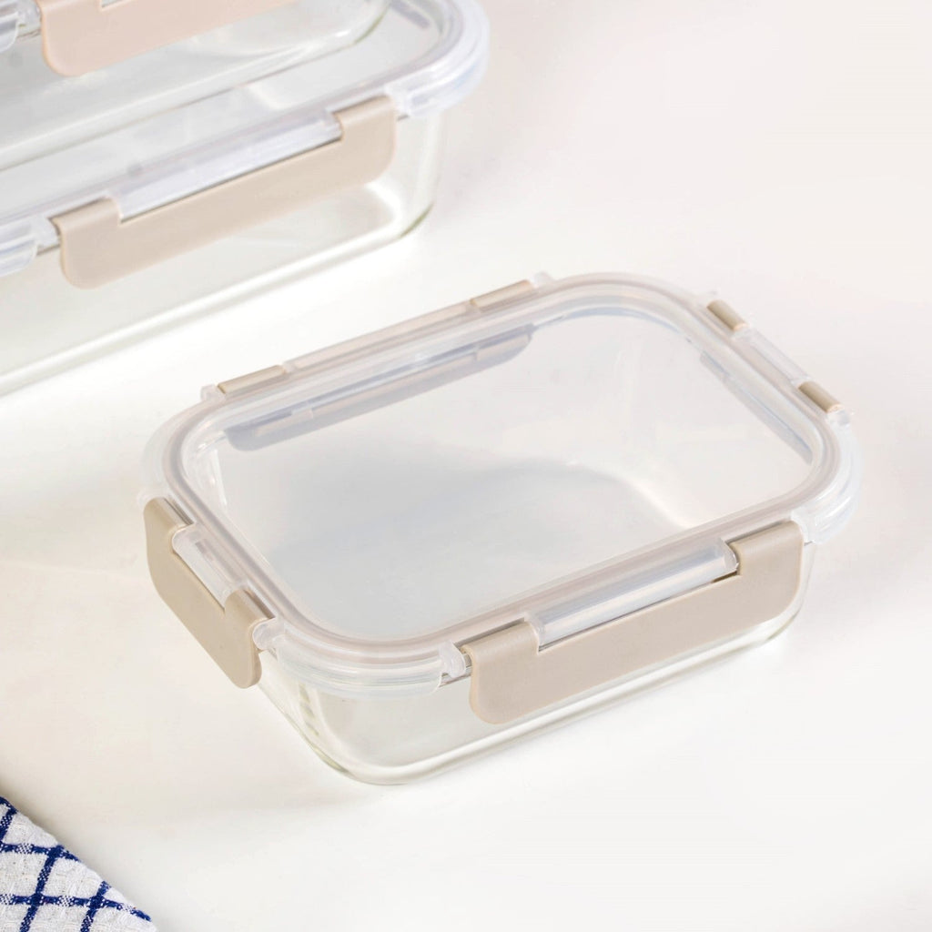 Nestro Microwave Safe Stackable Food Storage Box Set Of 4 Beige S 370ml M 600ml L 1000ml XL 1500ml Nestasia