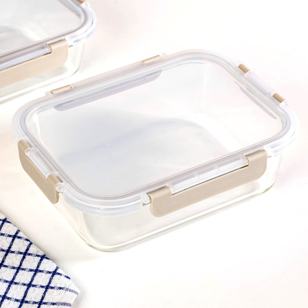 Nestro Microwave Safe Stackable Food Storage Box Set Of 4 Beige S 370ml M 600ml L 1000ml XL 1500ml Nestasia