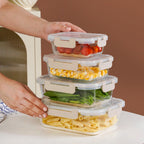 Nestro Microwave Safe Stackable Food Storage Box Set Of 4 Beige S 370ml M 600ml L 1000ml XL 1500ml Nestasia