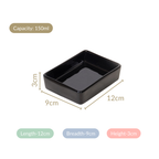 Shallow Rectangular Ceramic Dessert Dish Set Of 6 Black Nestasia
