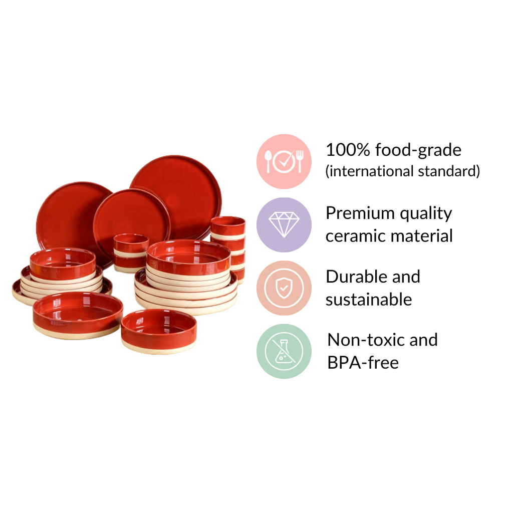 Amber Clay 22 Piece Dinnerset For 6 Nestasia