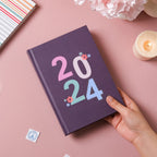 Floral 2024 Hardbound Diary Purple 8.2 X 5.9 Inch Nestasia