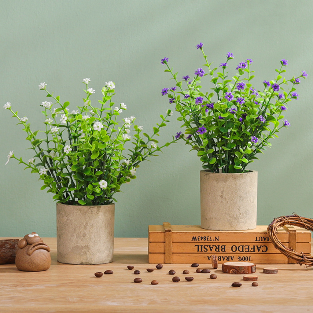 Pot With Faux Flowers Nestasia