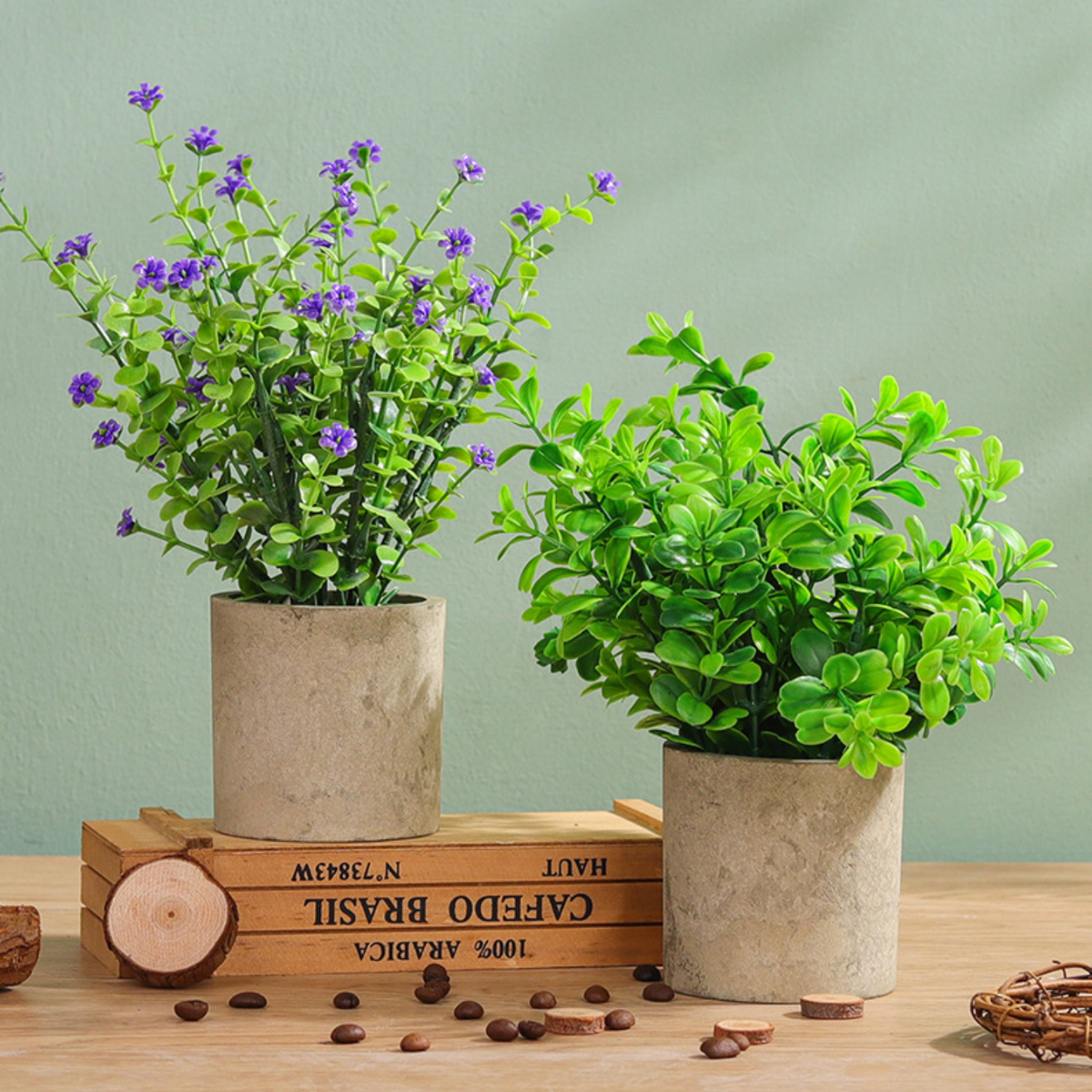 Pot With Faux Flowers Nestasia