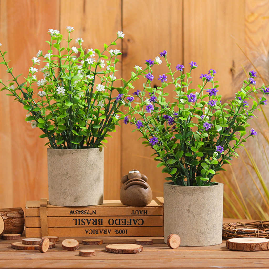 Pot With Faux Flowers Nestasia