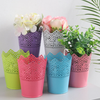 Decorative Metal Lace Design Planter Basket Nestasia
