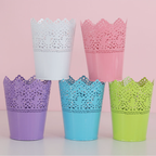 Decorative Metal Lace Design Planter Basket Nestasia
