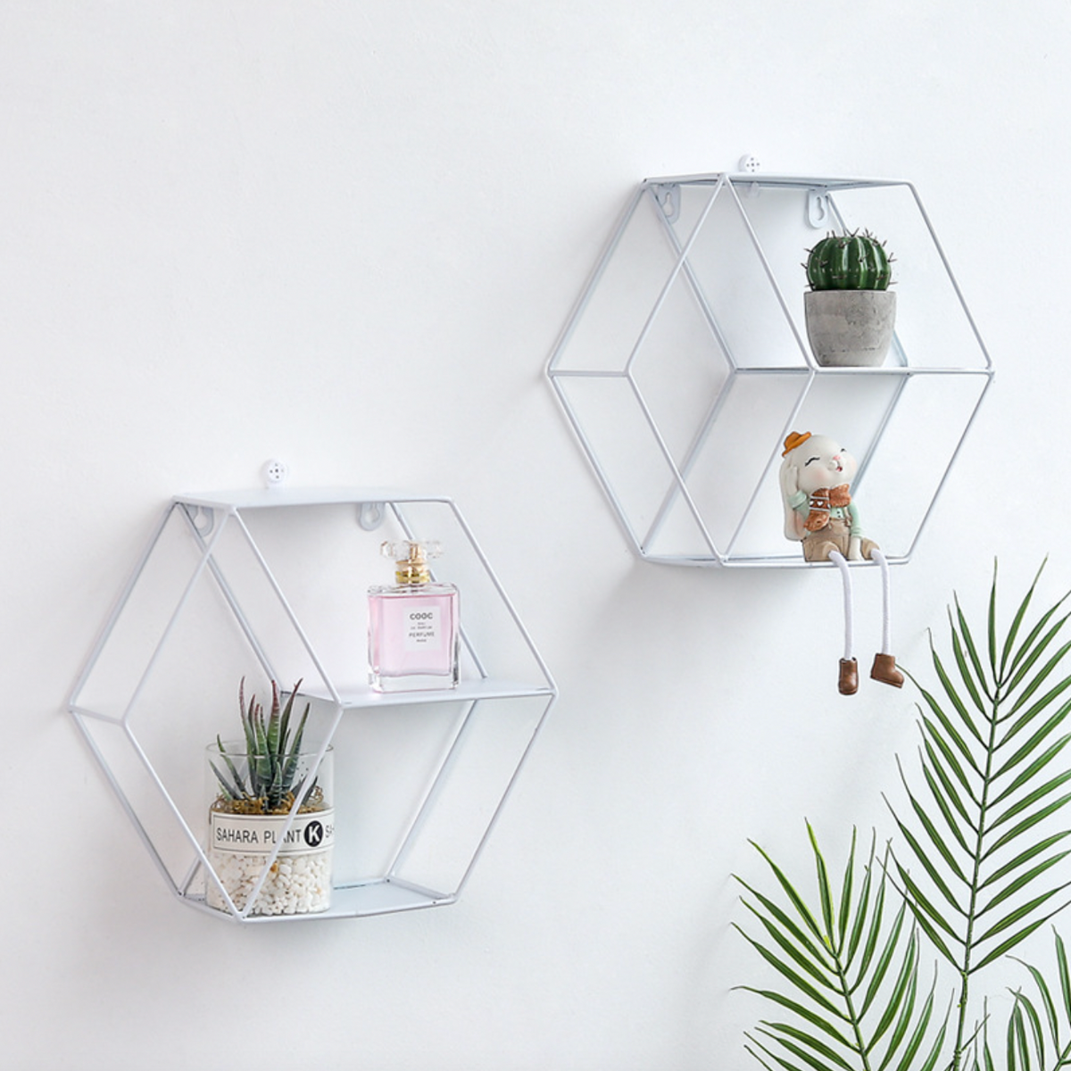 Hexagon Wall Shelf - White Nestasia