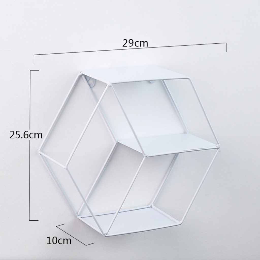 Hexagon Wall Shelf - White Nestasia