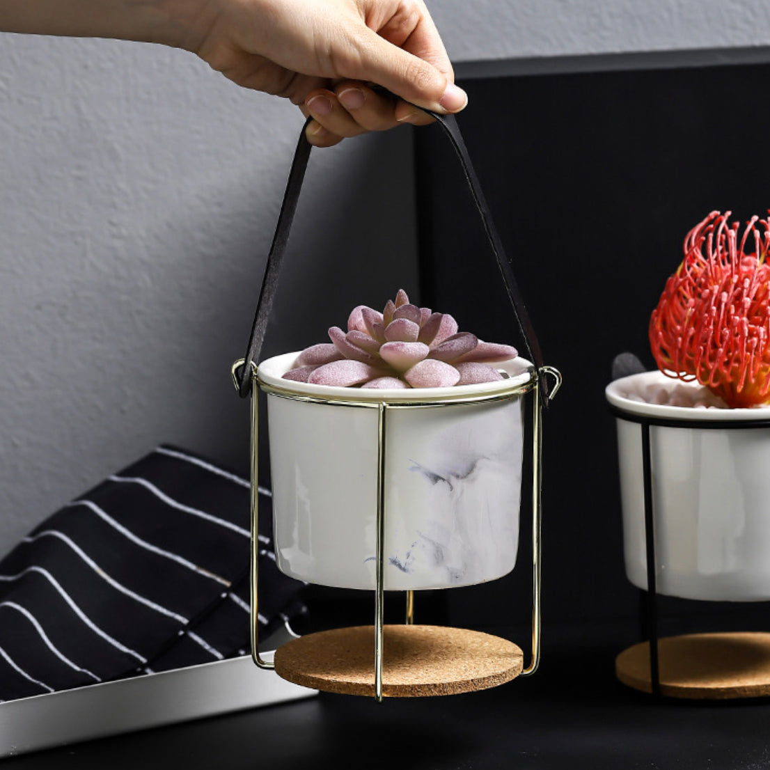 Bucket Style Ceramic Planter Nestasia
