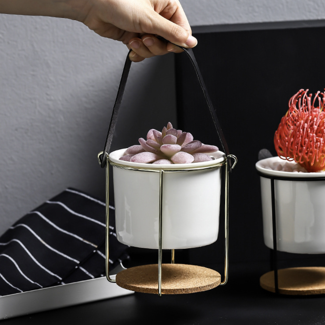 Bucket Style Ceramic Planter Nestasia