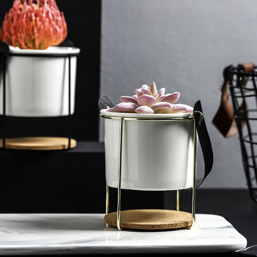 Bucket Style Ceramic Planter Nestasia
