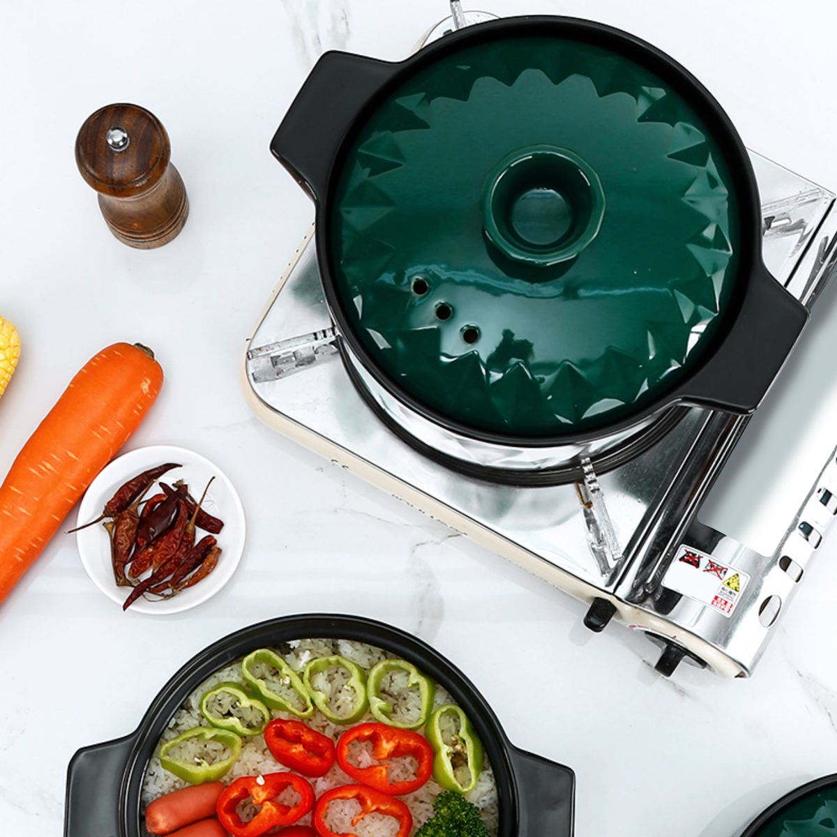 Two in one Ceramic Cookware with Lid Nestasia