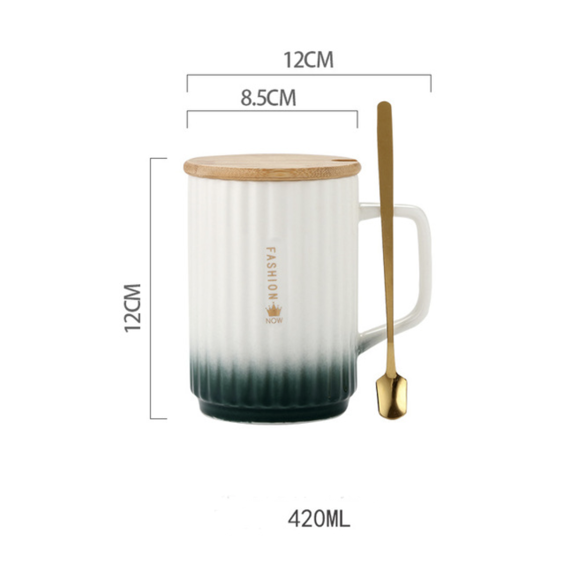 Ceramic Mug with Lid and Spoon Nestasia