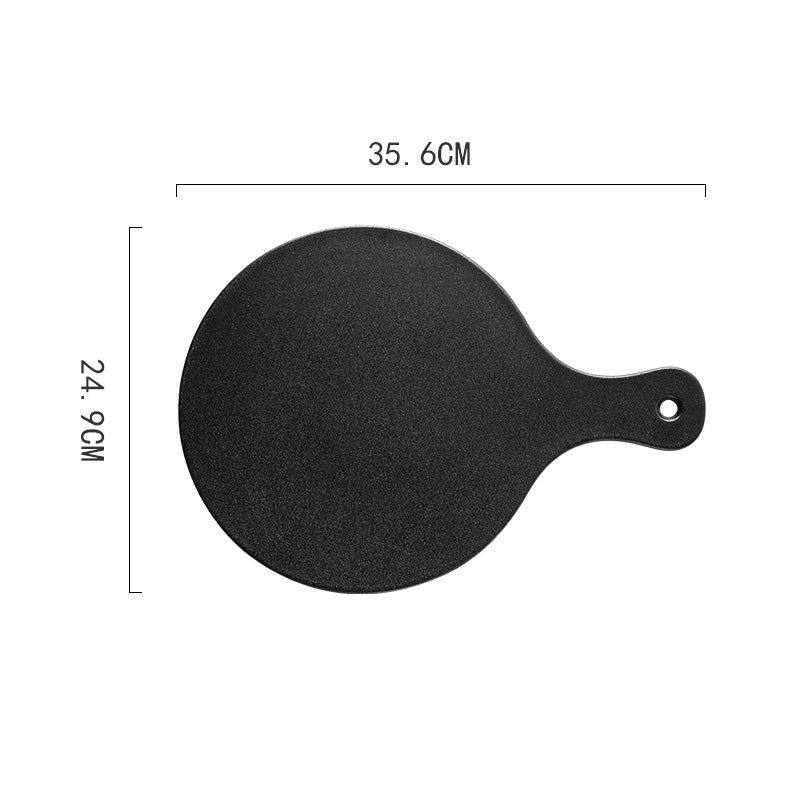 Black Pizza Platter With Handle Nestasia