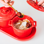 Red Spice Jar Set With Tray Nestasia