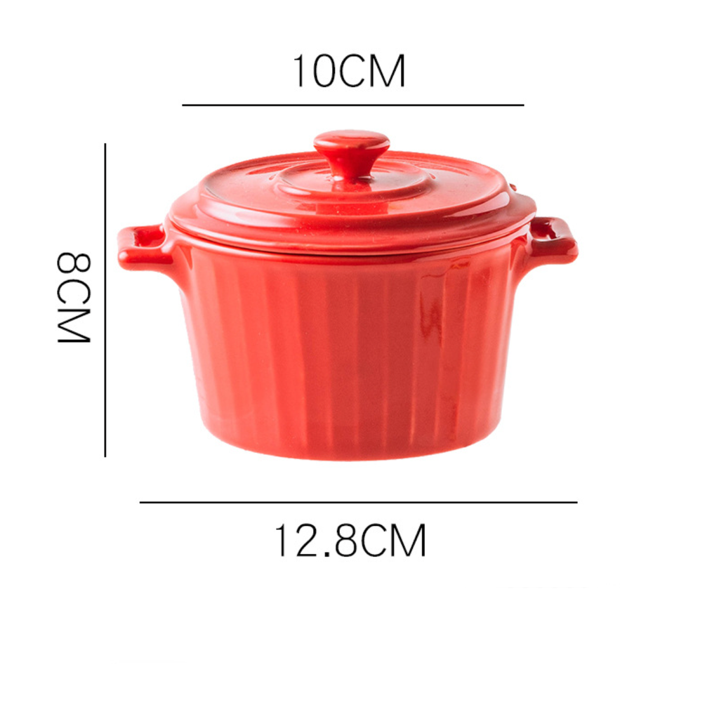 Red Spice Jar Set With Tray Nestasia