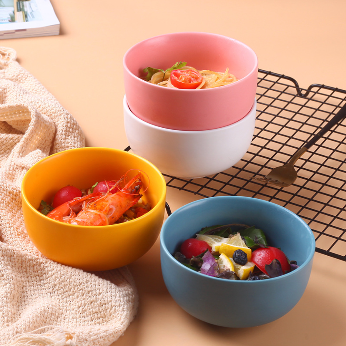 Ceramic Bowl For Chips Set of 2 Nestasia