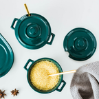 Green Spice Jar Set With Tray Nestasia