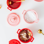 Red Spice Jar Set With Tray Nestasia