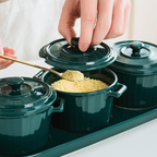 Green Spice Jar Set With Tray Nestasia