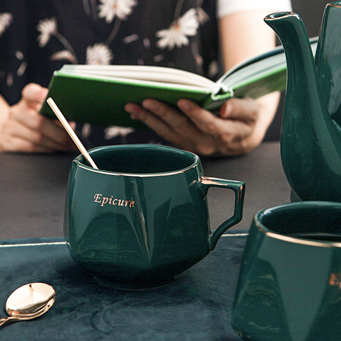 Contemporary Tea Set Green Nestasia