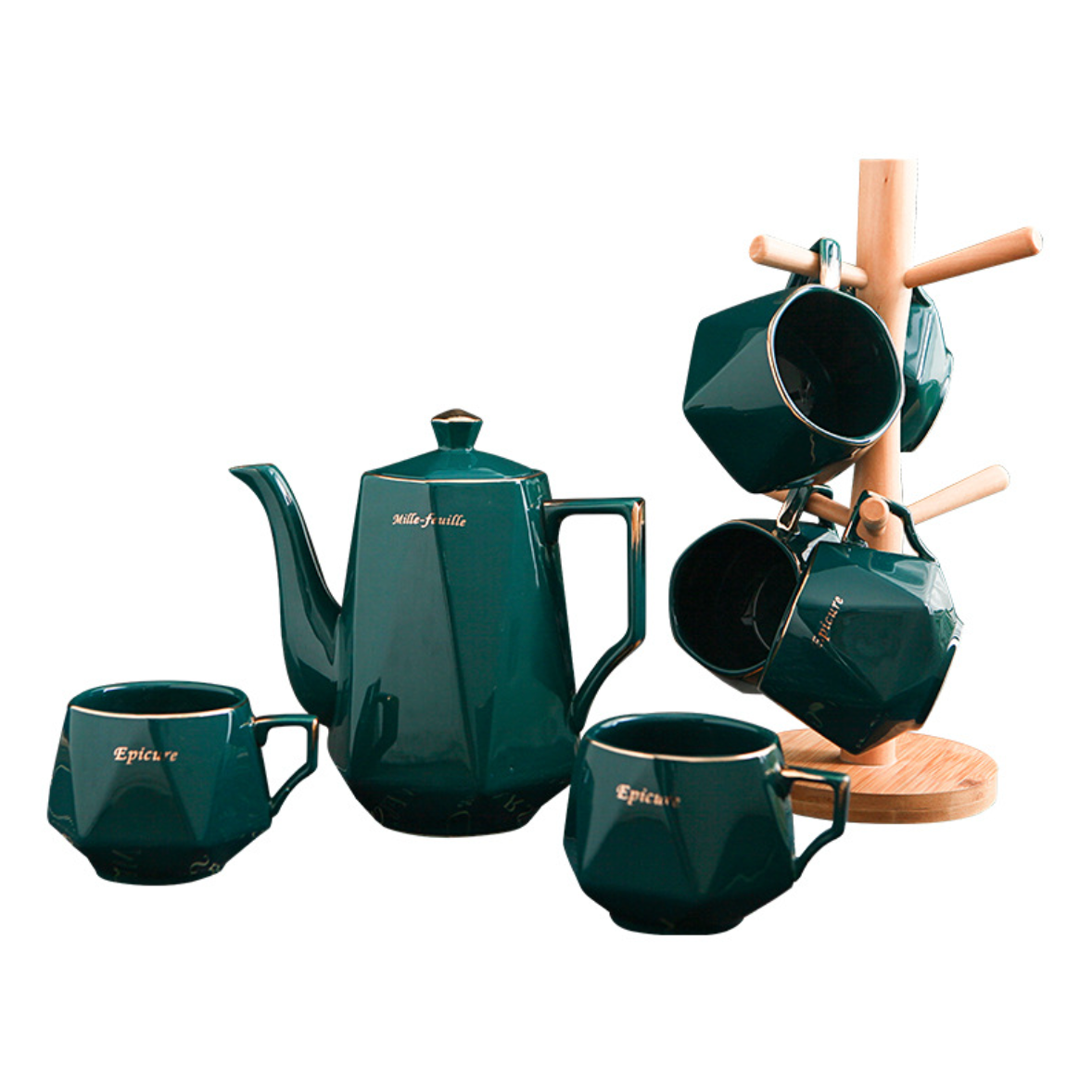 Contemporary Tea Set Green Nestasia