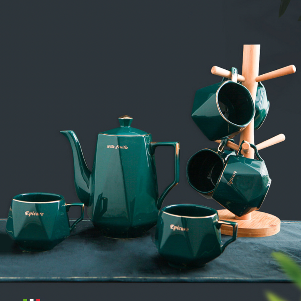 Contemporary Tea Set Green Nestasia