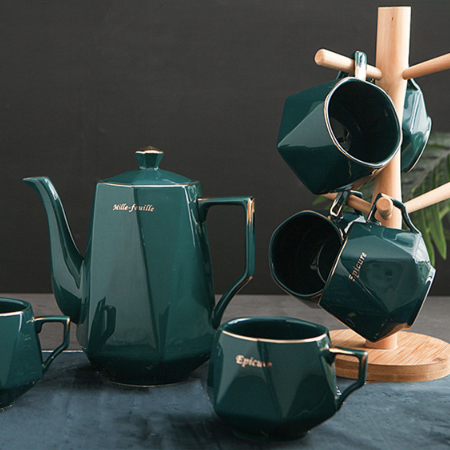Contemporary Tea Set Green Nestasia