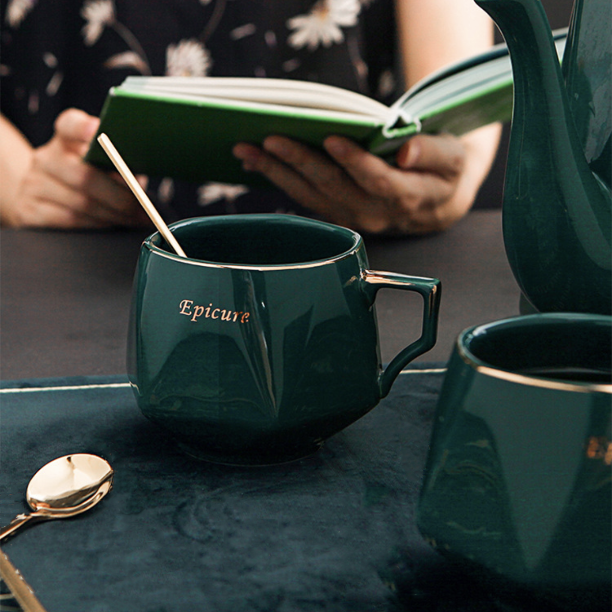 Contemporary Tea Set Green Nestasia
